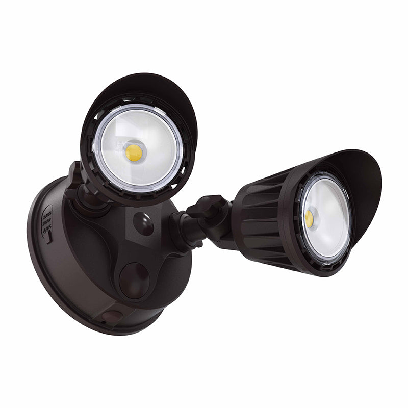 Westgate Mfg SL 2-Head Security Light, 20W, CCT Selectable, TRIAC Dimming, Bronze, SL-20W-MCT-BZ-D