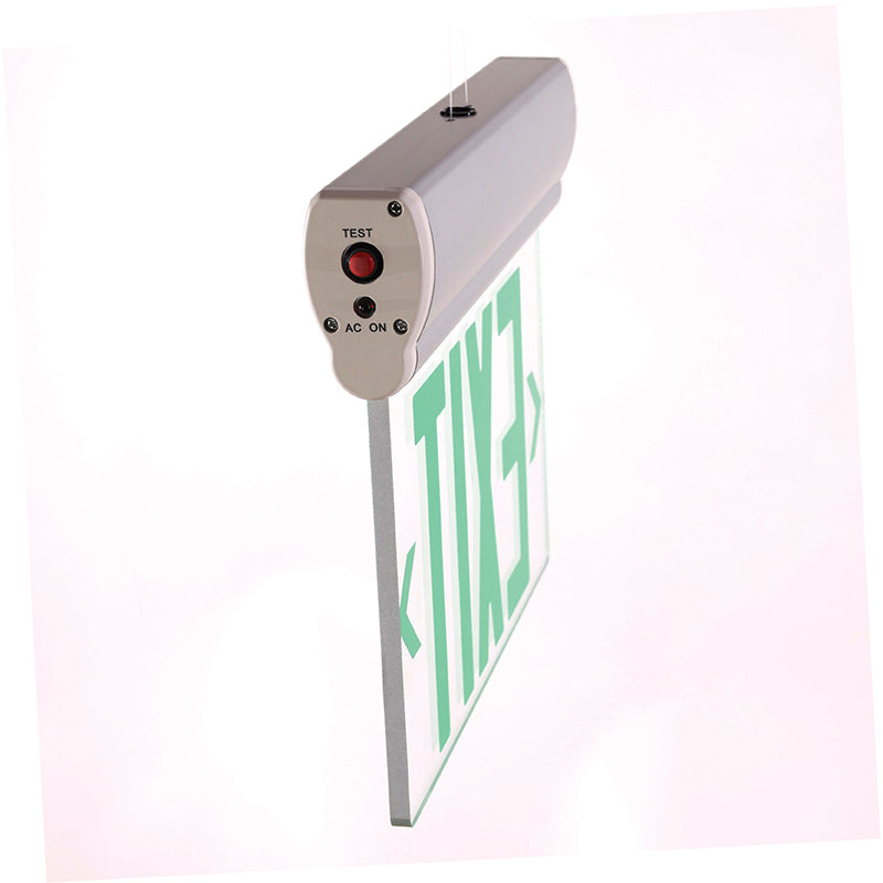 Westgate Mfg Edge-Lit Exit Sign, Single Face, Green Letters Clear Panel, Aluminum Housing, XT-EL1GCA-EM