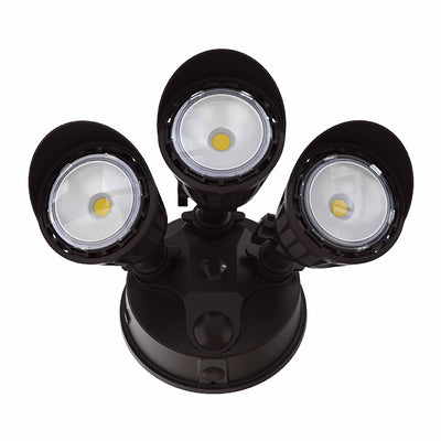 Westgate Mfg 3-Head LED Wall Light, 30W, CCT Selectable, TRIAC Dimming, Bronze, SL-30W-MCT-BZ-D