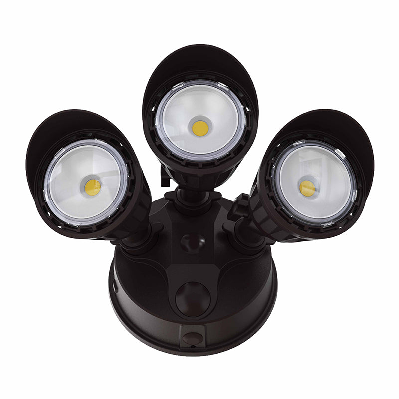 Westgate Mfg 3-Head LED Wall Light, 30W, CCT Selectable, TRIAC Dimming, Bronze, SL-30W-MCT-BZ-D