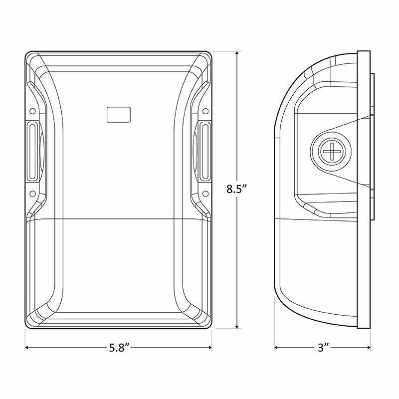 Westgate Mfg LESW Small Non-Cutoff Wall Pack, 20W, 3000K, Photocell, White, LESW-20W-30K-P-WH
