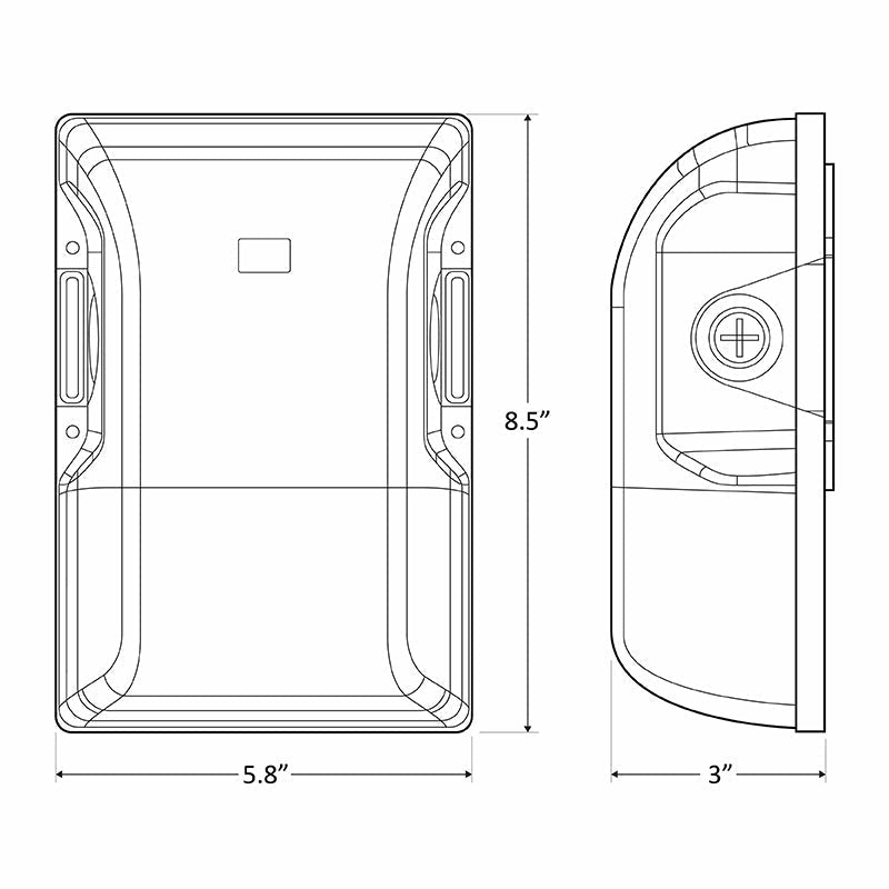 Westgate Mfg LESW Small Non-Cutoff Wall Pack, 20W, 5000K, Photocell, White, LESW-20W-50K-P-WH