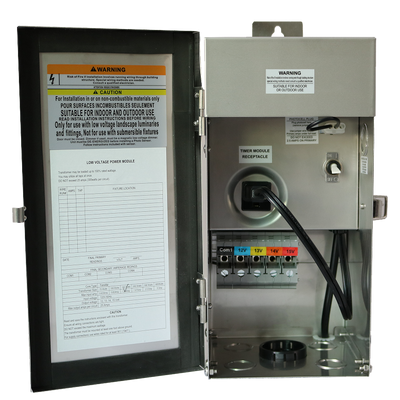 Westgate Mfg 150W Multi-Tap Landscape Transformer, Timer & Photocell Ready, Stainless Steel, TR-150W-MT-SS