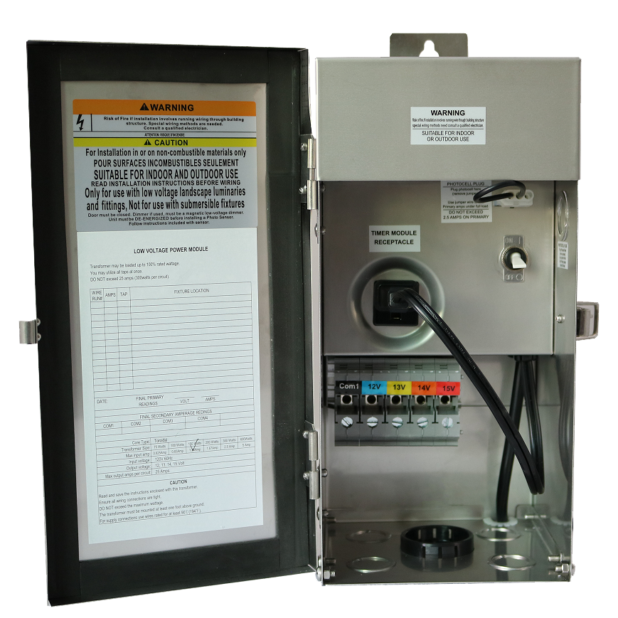 Westgate Mfg 150W Multi-Tap Landscape Transformer, Timer & Photocell Ready, Stainless Steel, TR-150W-MT-SS