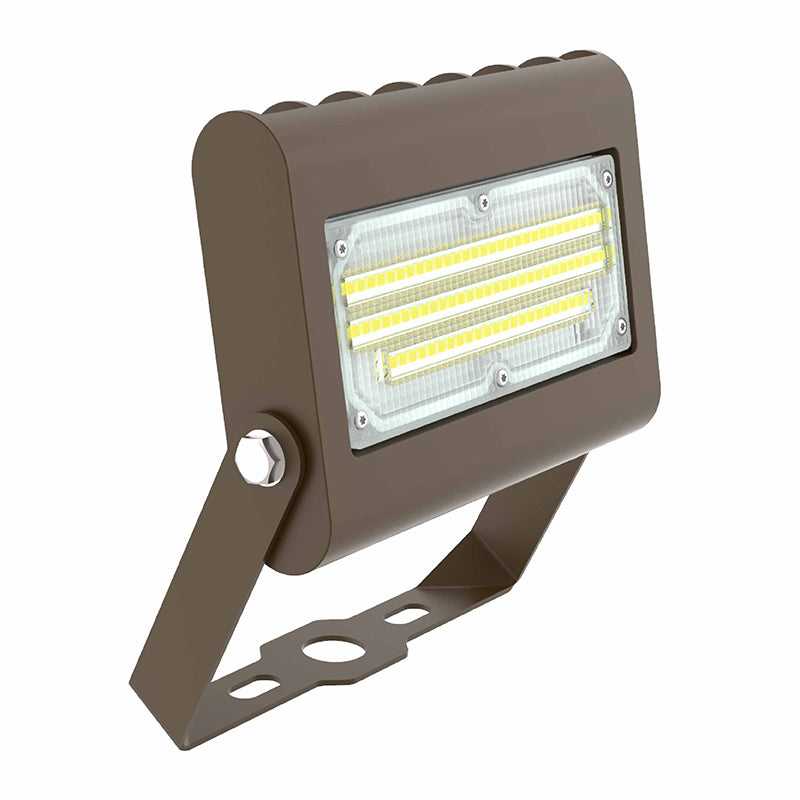 Westgate Mfg LFX Small Spec Flood Light, 10/15/20/30W, CCT Selectable, 0-10V Dimmable, U-Bracket Mount, Bronze, LFX-SM-10-30W-MCTP-TR