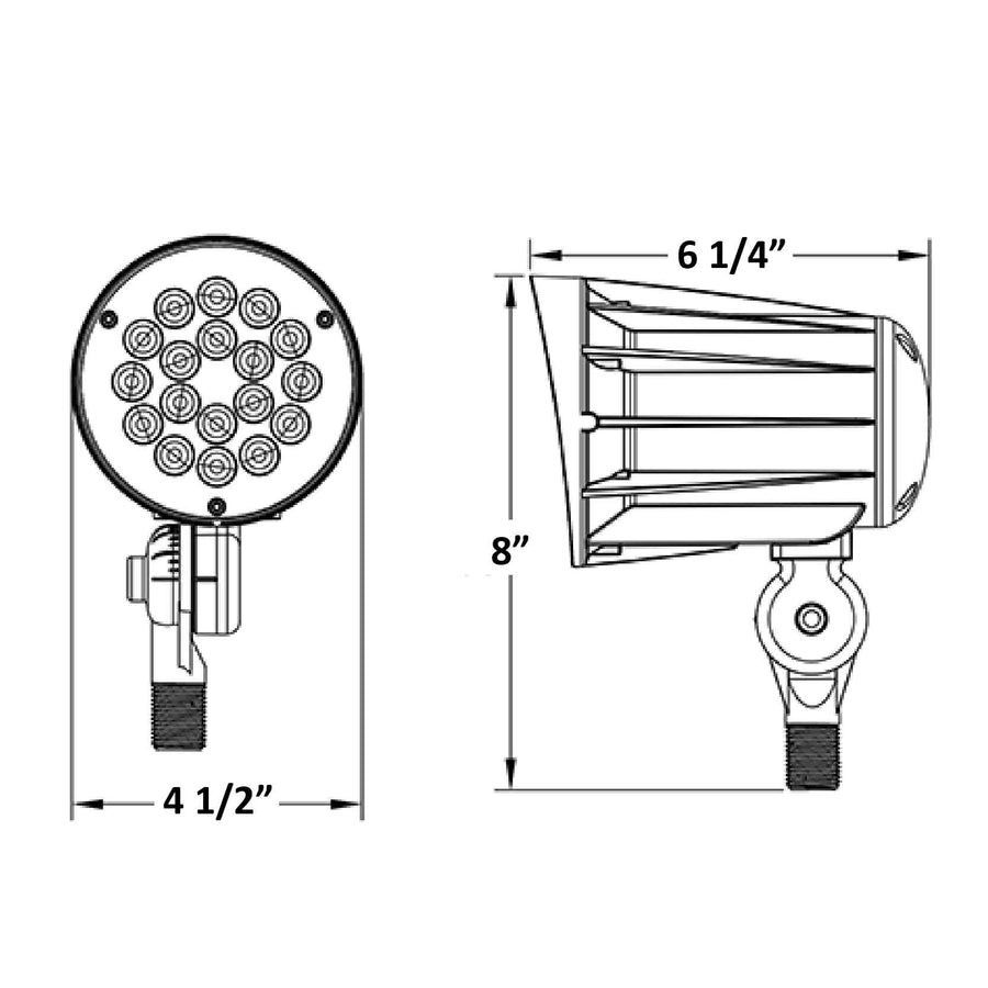Westgate Mfg FLV12 LED Bullet Landscape Flood Light, 32W, 3000K, 12V AC/DC, Bronze, FLV12-32W-30K