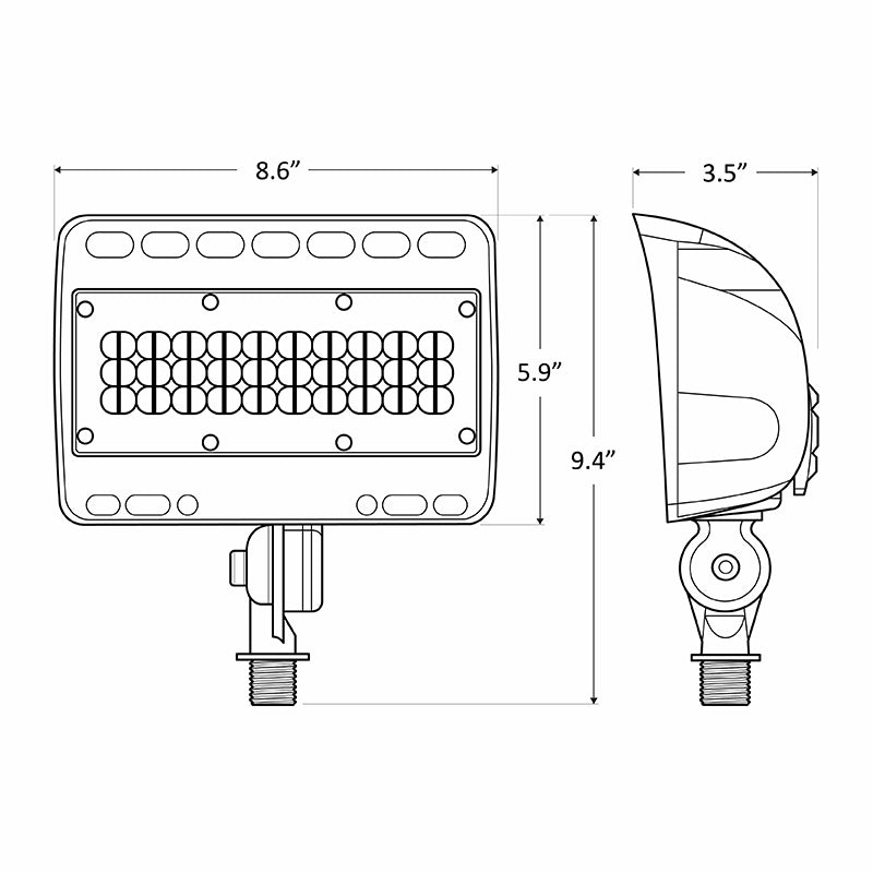 Westgate Mfg LF4 LED Wall Wash Light, 50W, 5000K, 12V AC/DC, Bronze, LF4-12V-50W-50K