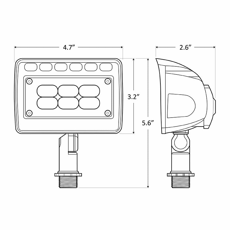 Westgate Mfg LF4 LED Wall Wash Light, 6W, 3000K, 12V AC/DC, Bronze, LF4-12V-6W-30K