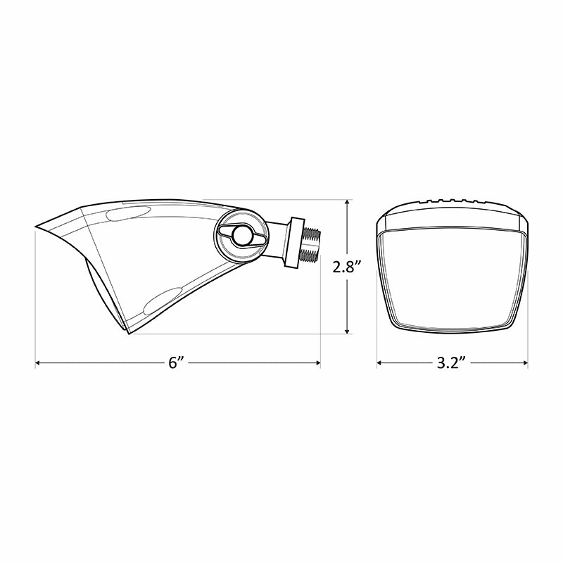 Westgate Mfg Square Flood Head, 10W, 3000K, 120V, Dark Bronze, FLH-10W-30K-BR