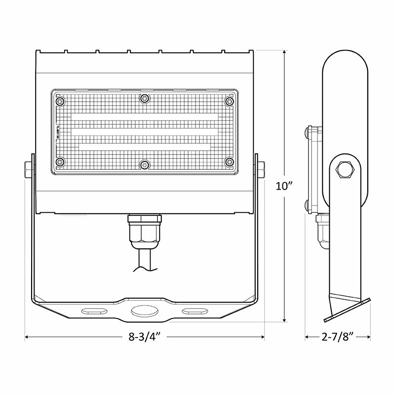 Westgate Mfg LFX Small Spec Flood Light, 10/15/20/30W, CCT Selectable, 0-10V Dimmable, U-Bracket Mount, Bronze, LFX-SM-10-30W-MCTP-TR