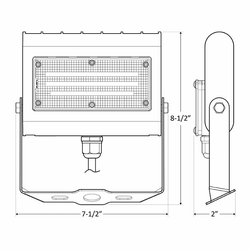 Westgate Mfg LFX Small Flood Light, 10/15/20/30W, 5000K, 0-10V, Trunnion, LFX-SM-10-30W-50K-TR