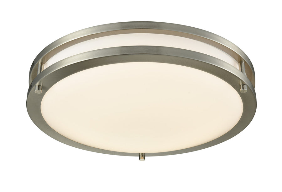 Westgate Mfg Double-Ring Flush Mount, 16W, CCT Selectable, TRIAC Dimming, 12 In., Brushed Nickel, FDL-12-MCT5