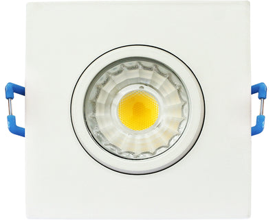 Westgate Mfg SDL3S-ADJ Square Adjustable Recessed Light, 8W, 2700K, CRI90, TRIAC Dimming, 3 In., White, SDL3S-ADJ-27K-WH