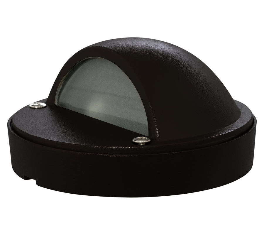 Westgate Mfg Eye-Lid Step Light, 3W, 3000K, 12VAC/DC, 80° Beam, Cast Aluminum, Black, AS-158-BK