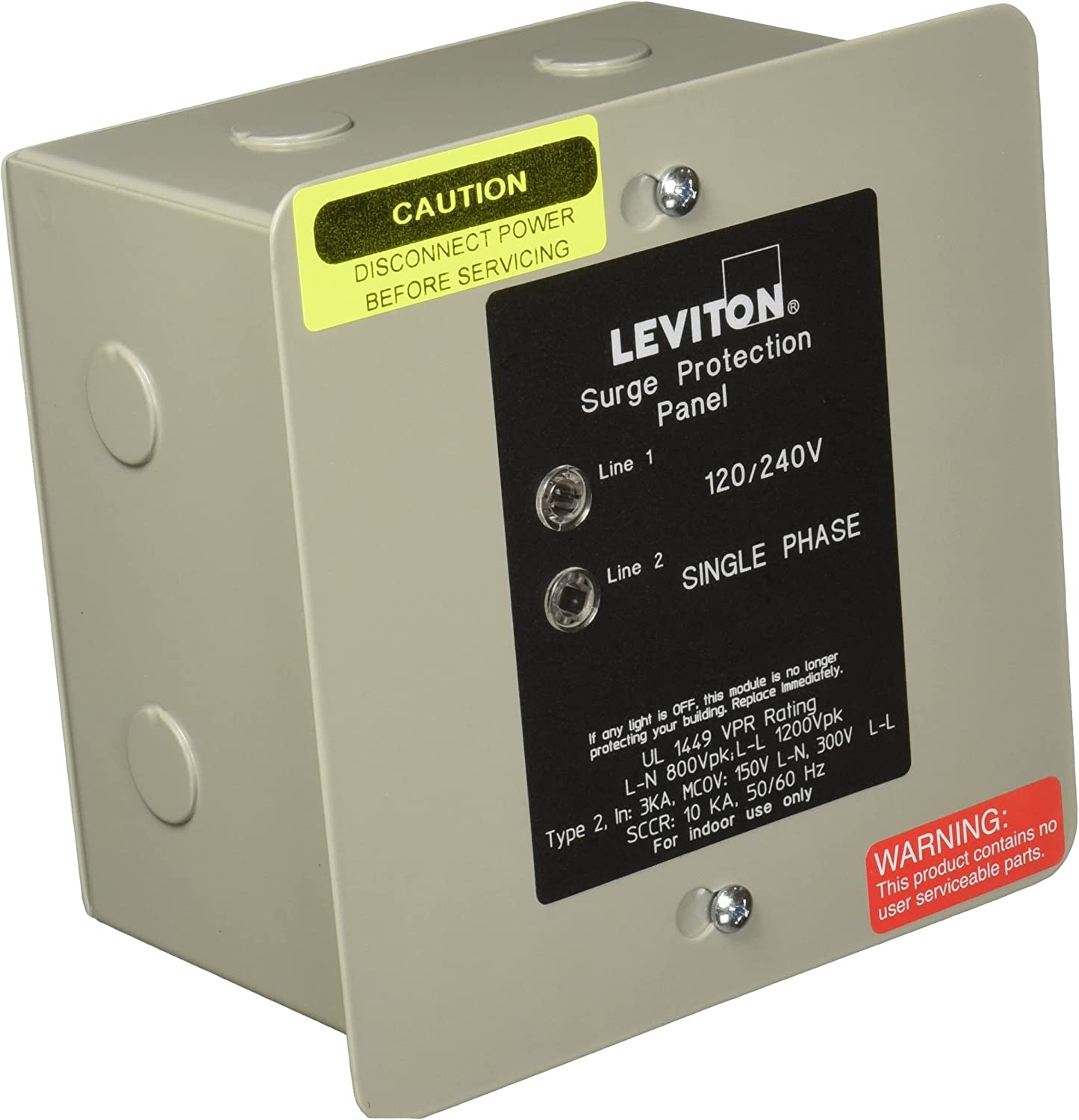Leviton Type 2 Single Phase Surge Panel with 4-Mode Protection, 51120-1