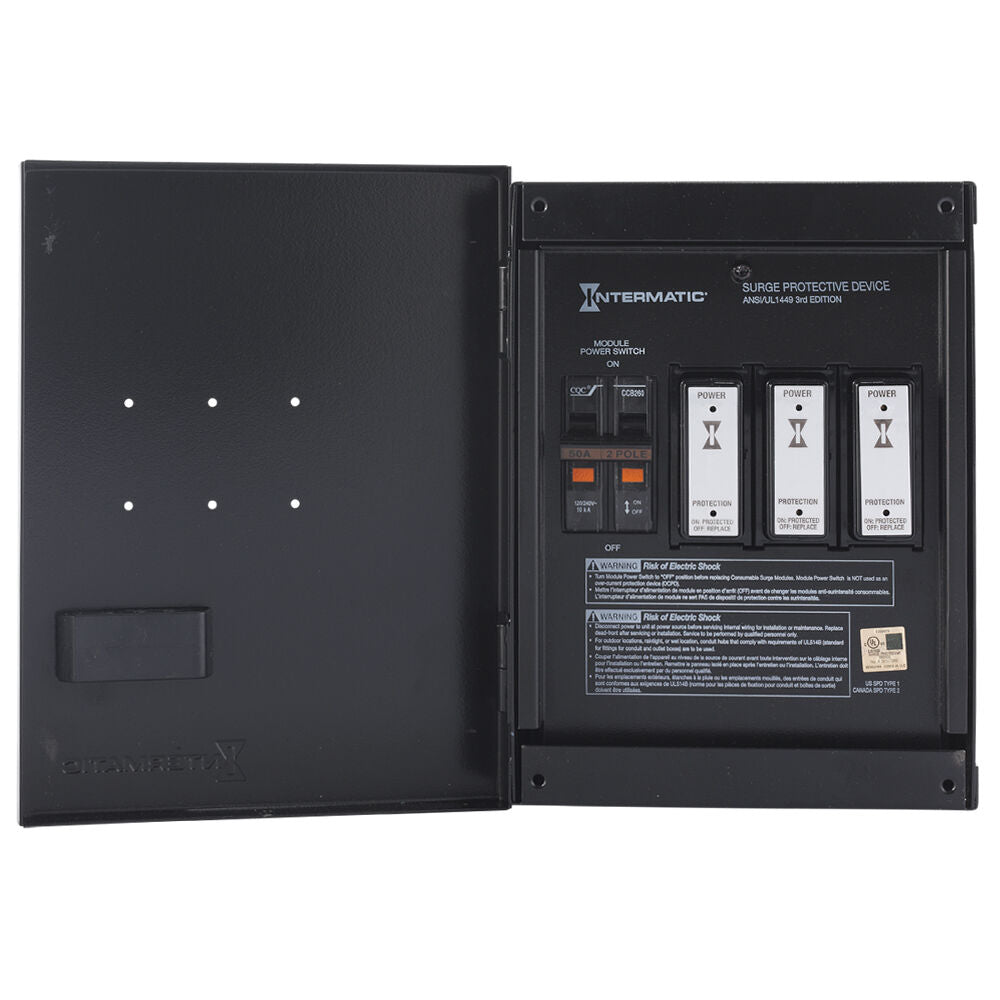 Surge Protective Device, 6-Mode, 120/240 VAC 1Ph, Type 1 or Type 2, Indoor Metal IG2240-IMSK