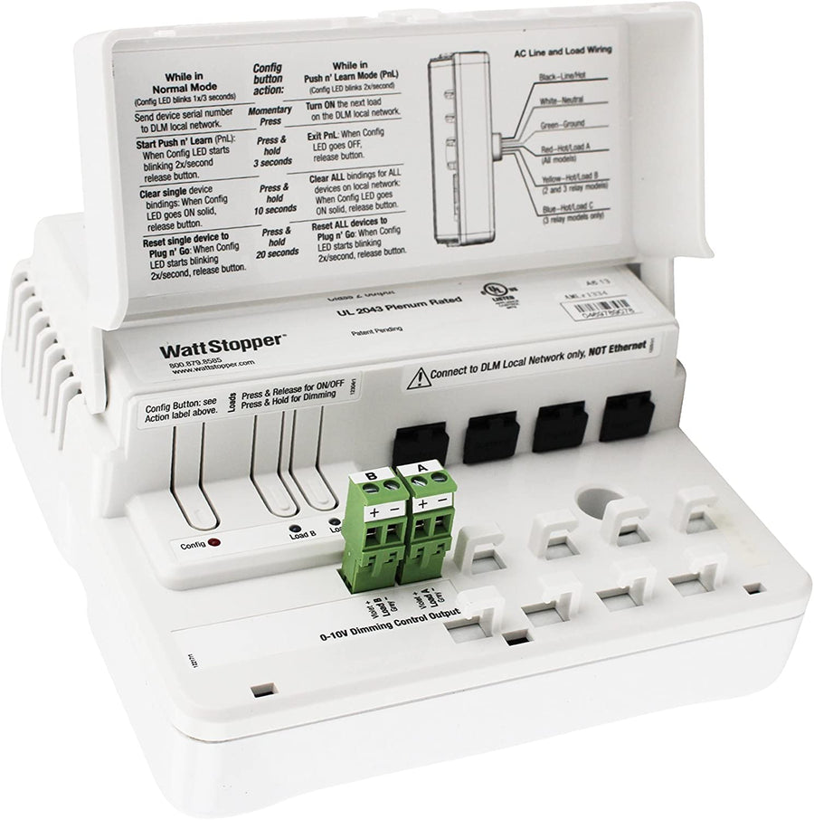 Wattstopper Digital Dual Relay Room Controller, 2 Relay, On/Off/ 0-10V Dimming, LMRC-212