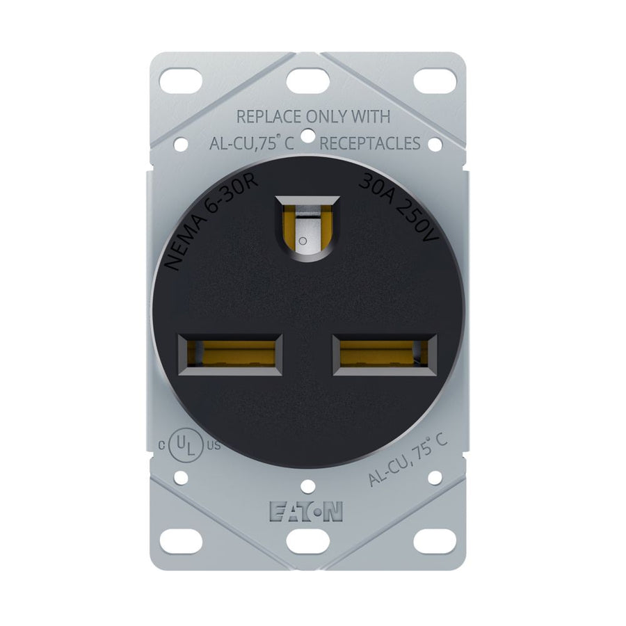 EATON AH1234BK-BOX Recp Single Flush 30A 250V 2P3W Str BK
