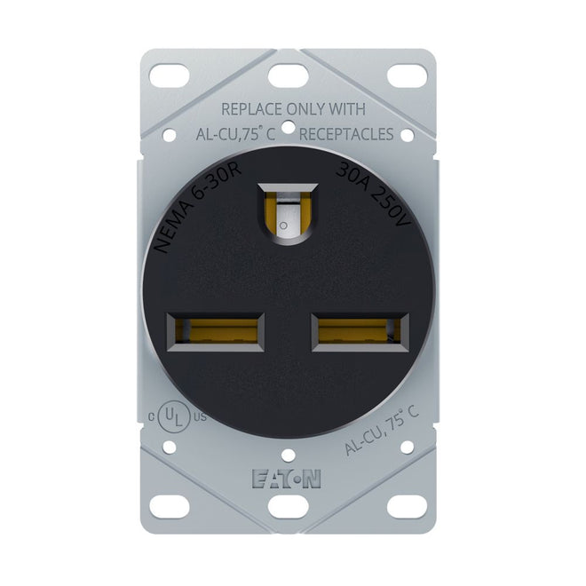 EATON AH1234BK-BOX Recp Single Flush 30A 250V 2P3W Str BK - Rock ...
