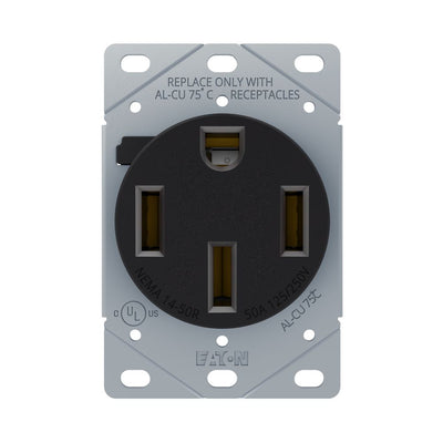 EATON AH1258BK-NSC Recp 50A 125/250V 3P4W W/O Mnt Screws BK