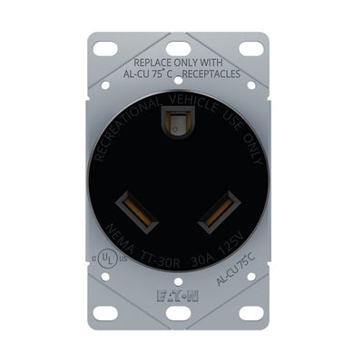 EATON AH1263BK-NSC Recp 30A 125V 2P3W W/O Mnt Screws BK