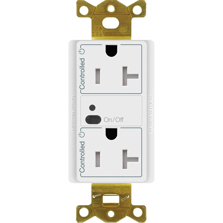 Lutron Vive Wireless Receptacle, 20 A Duplex, White, CAR2S-20-DTR-WH
