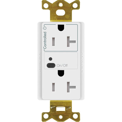 Lutron Vive Wireless Receptacle, 20 A Split, White, CAR2S-20-STR-WH