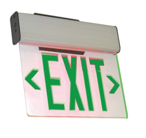 Westgate Lighting  Led Edgelit Exit Sign W. B/C  Double Face Univ 120/277V Red Letter On Mirror Panel With Aluminum Housing  XE-2RMA-EM