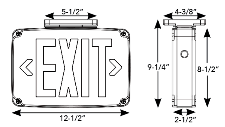 Westgate Mfg XT-WP Double Face Exit, 3.8W, Green Letters, Black Panel, XT-WP-2GB-EM