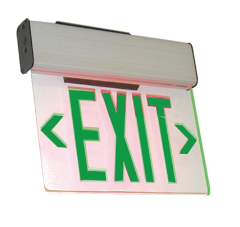 Westgate Mfg LED Edgelit Exit Sign, 4.5W, Single Face, Red Letter, Clear Panel, White, XE-1RCW-EM
