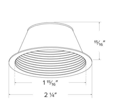 Elco Lighting 2 In. LED Elm Round Baffle, All White, ERT214W