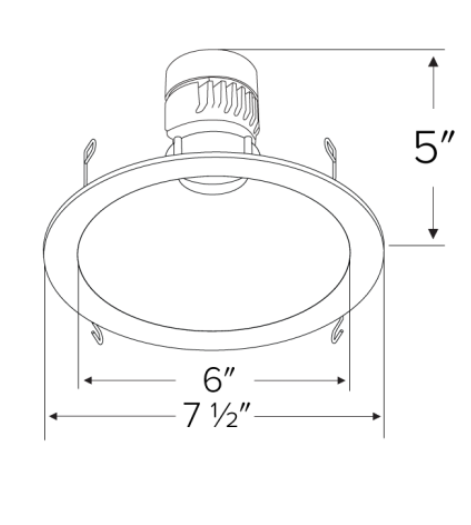 Elco Lighting Pex Round Reflector Trim for Koto Module, 6 In., Bronze, ELK6418BZ