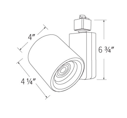 Elco Lighting Bachman Track Head, 20W, 3000K, Adjustable Beam, Triac/ELV, White, ET75830DW