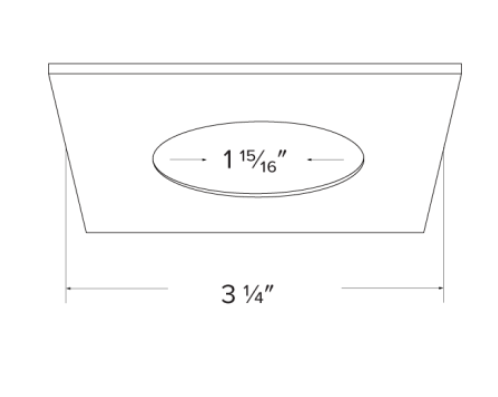 Elco Lighting 2" Square Reflector Trim for Flexa Elm, Black with White Trim, ERT22SQB