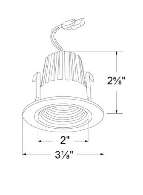 Elco Lighting 2" Round LED Baffle Trim, 11W, 2700K, 36° Beam, White, E214C0627W