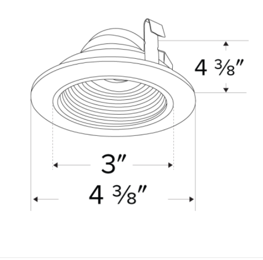 Elco Lighting Pex 3 In. Round Adjustable Baffle, Koto LED Module Compatible, 35° Adjustable, Damp Rated, All White, ELK3693W