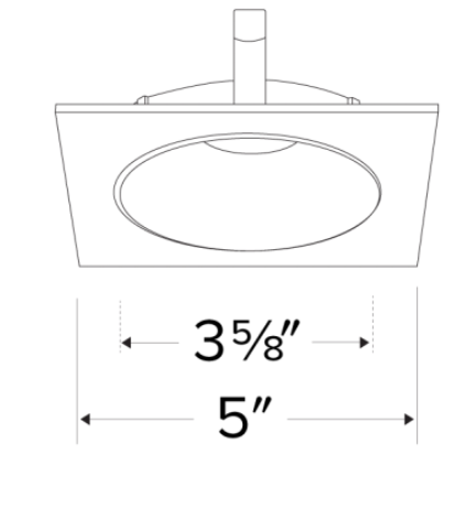 Elco Lighting Pex 4" Square Shallow Reflector, Koto System, Haze with White Trim, ELK4216H