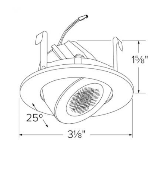 Elco Lighting 2" Round Adjustable LED Gimbal, 11W, 2700K, Dim-to-Warm, White, E218C18SDW