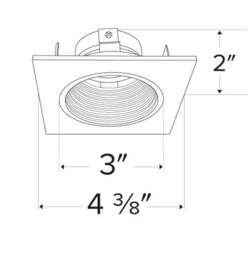Elco Lighting Pex 3" Square Adjustable Baffle for Koto System, White, ELK3393W