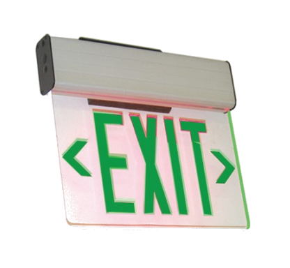 Westgate Lighting  Led Edgelit Exit Sign W. B/C Single Face Univ 120/277V Red Letter, Clear Panel, Aluminum Housing  XE-1RCA-EM