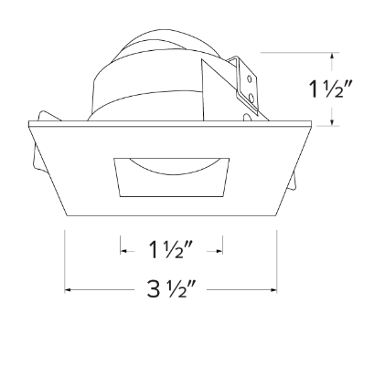 Elco Lighting Pex 2" Square Adjustable Pinhole, Koto System, All White, ELK2527W