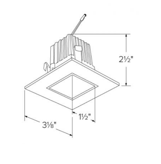 Elco Lighting 2" Square LED High-Lumen Reflector, 11W, 2700K, 36° Beam, White, E213C1827W