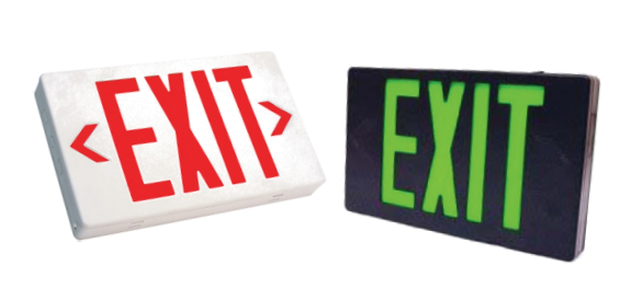 Westgate Mfg LED Exit Sign, Battery Backup, Red Letters, Black Housing, 3.2W, 120-277V, XT-RB-EM