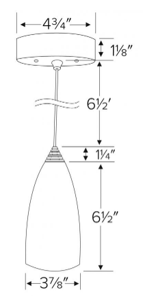Elco Lighting Bale LED Glass Pendant, 5W, 3000K, Autumn, EC809W