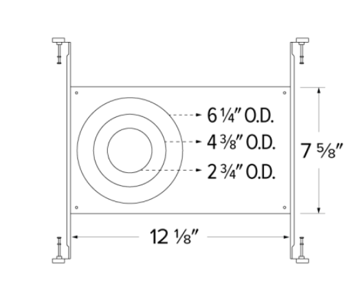 Elco Lighting Universal Frame with Hanger Bars, 2"-6" Elm System, E246LF1