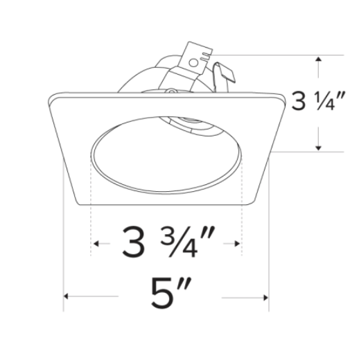 Elco Lighting Pex 4" Square Adjustable Wall Wash, Koto LED Module, 45° Adjustable, Damp Location, White, ELK4222W