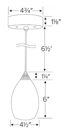 Elco Lighting LED Becket Glass Pendant, 5W, 3000K, Athena, EDL62N-AT