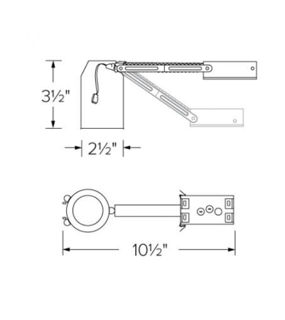 Elco Lighting 2" Non-IC Airtight Remodel Housing, 9W, Triac/ELV, 120V, E2LRC106