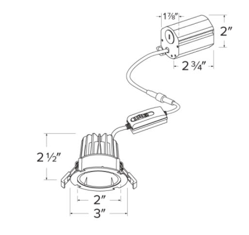 Elco Lighting 2" LED Round Downlight, 8W, CCT Selectable, CRI90, 38°, Triac/ELV, ERT2L06CT5