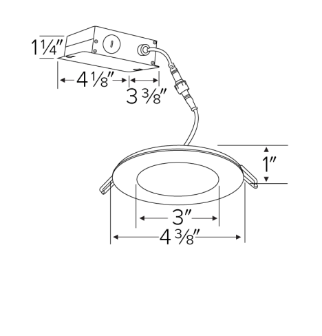 Elco Lighting 4" LED Round Panel Light, 9W, CCT Selectable, Triac/ELV, IC Airtight, White, ERT411CT5W